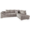 ECKSCHLAFSOFA in Taupe Textil   - Taupe/Silberfarben, Design, Holz/Textil (298/202cm) - MID.YOU