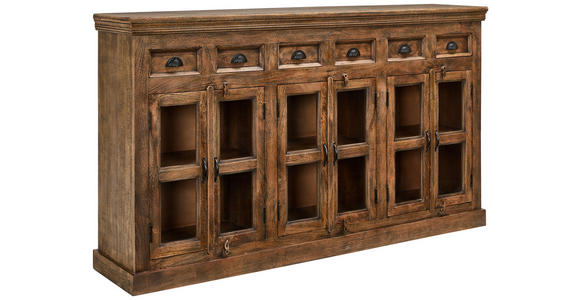 SIDEBOARD in 210/120/45 cm - Braun, Trend, Glas/Holz (210/120/45cm) - Ambia Home
