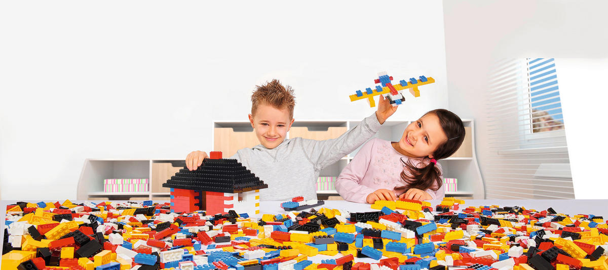 KOCKE ZA SLAGANJE  Blox  - bijela/žuta, Basics, plastika (24,5/24,5/25cm) - Simba