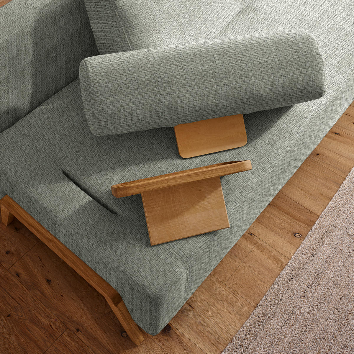 SCHLAFSOFA in Holz, Textil Greige  - Greige/Naturfarben, Design, Holz/Textil (211/88/102cm) - Niels Andersson
