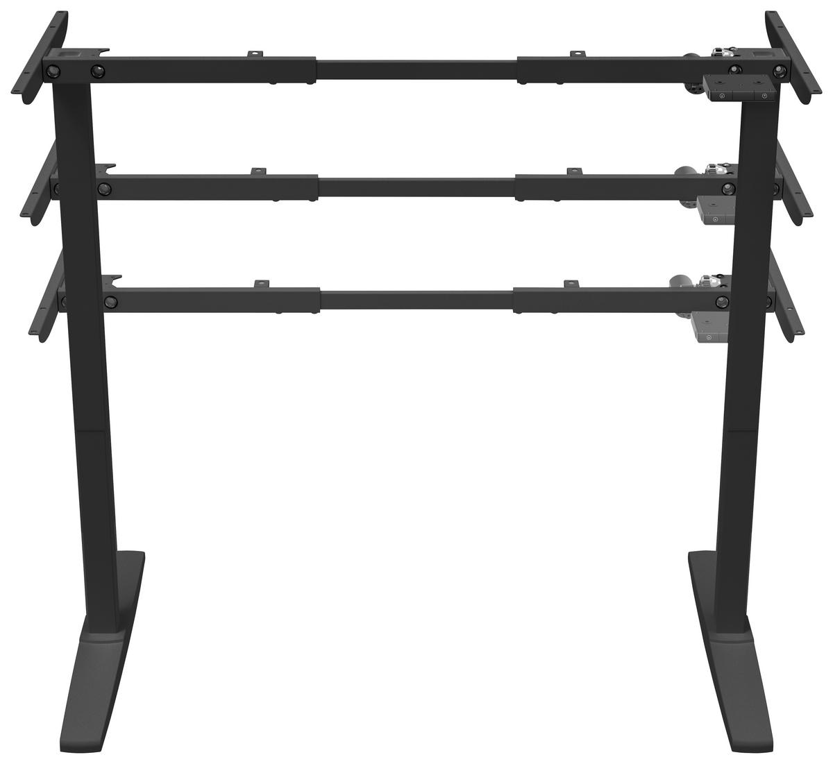 TISCHGESTELL in Metall, Kunststoff 120-160/70/75-120 cm   - Schwarz, Design, Kunststoff/Metall (120-160/70/75-120cm) - Carryhome