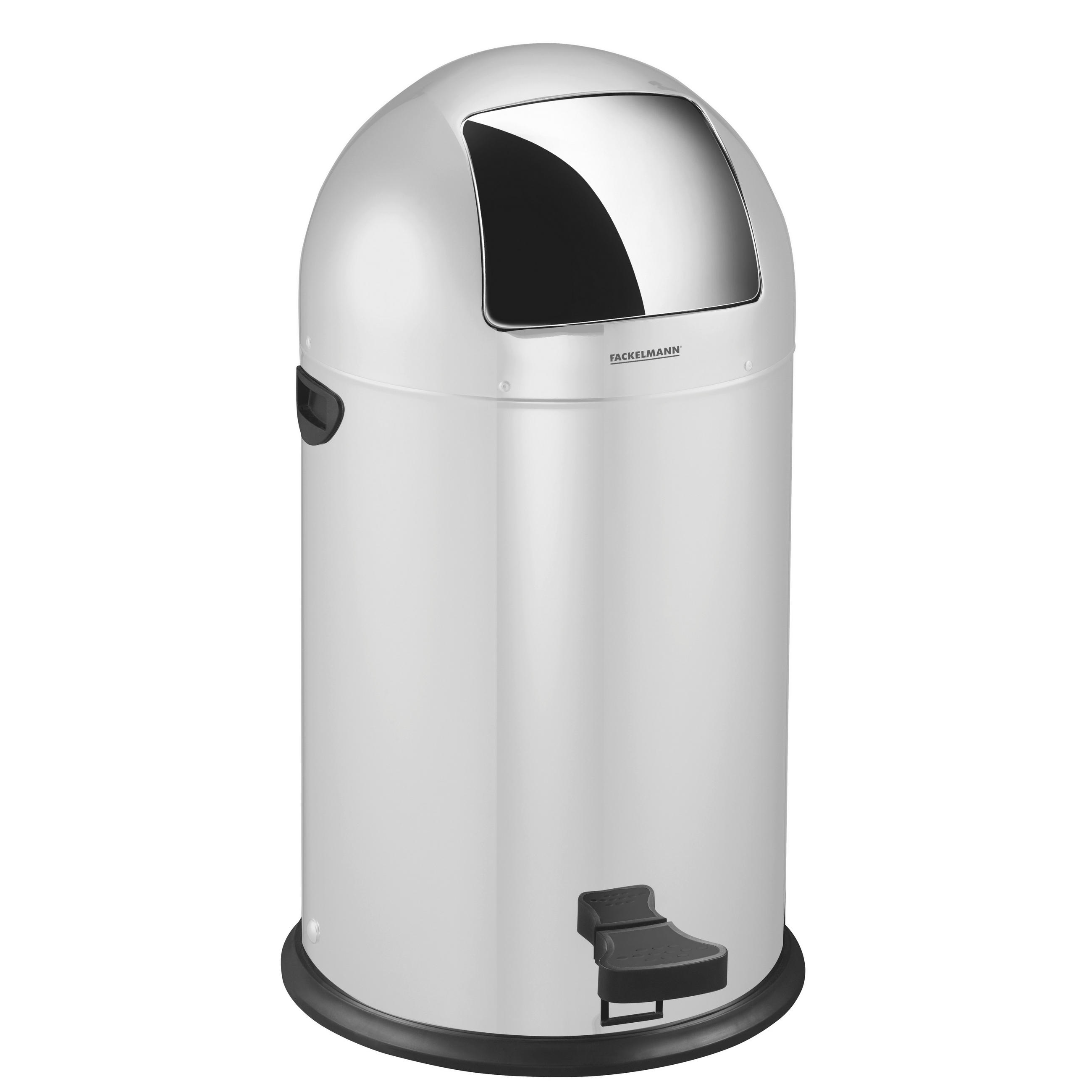 ABFALLEIMER Rome 33 L  - Anthrazit/Weiß, Basics, Kunststoff/Metall (39/39/74cm) - Fackelmann