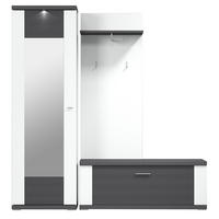 GARDEROBE 3-teilig  in 193,5/206,6/41,6 cm  - Graphitfarben/Weiß, Design, Holzwerkstoff (193,5/206,6/41,6cm) - Xora