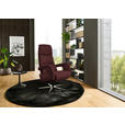 RELAXSESSEL in Leder Beere  - Edelstahlfarben/Beere, Design, Leder/Metall (76/119/86cm) - Dieter Knoll