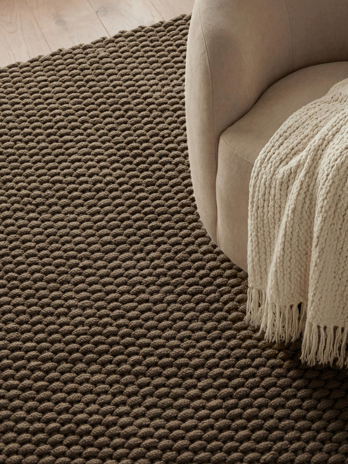 HANDWEBTEPPICH  Wohnzimmer 120/170 cm Southwark Dunkelbraun rechteckig  - Dunkelbraun, Design, Textil (120/170cm) - Ted Baker