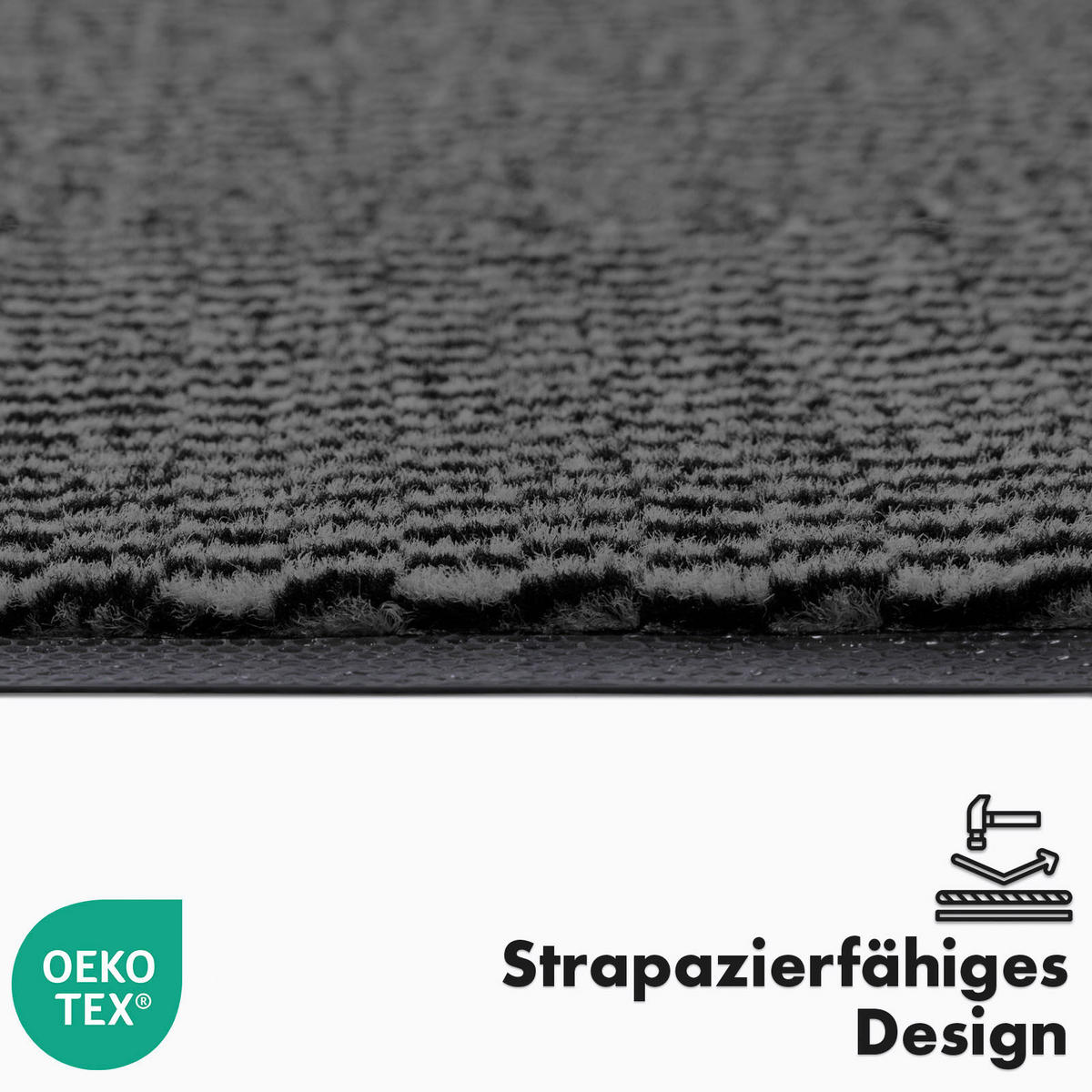 SCHMUTZFANGMATTE - Anthrazit, Basics, Kunststoff/Textil (80/120cm) - Floordirekt