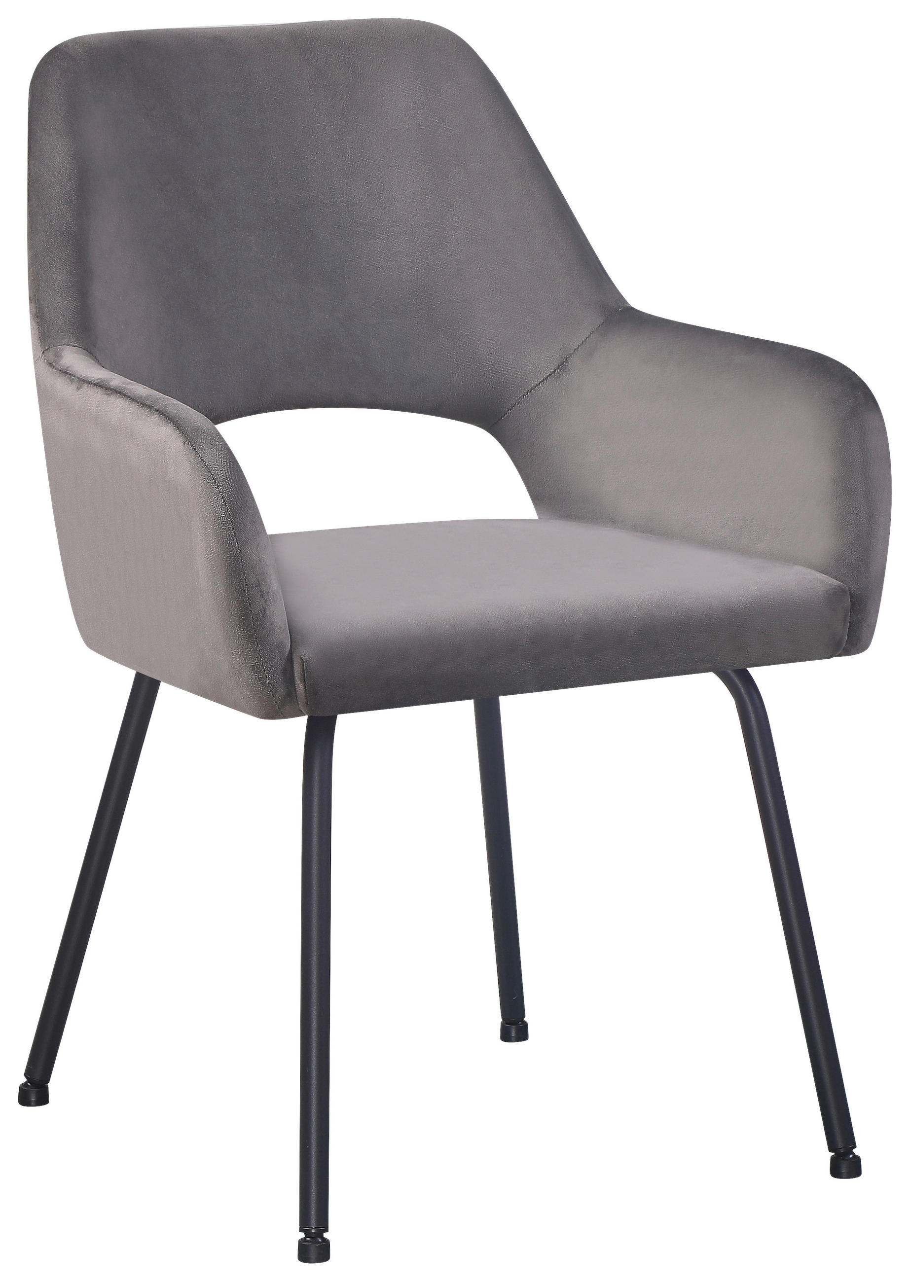 STOL MED ARMSTÖD järn manchester  - grå/svart, Klassisk, metall/textil (58/86/59cm) - Hom`in