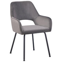 STOL MED ARMSTÖD järn manchester  - grå/svart, Klassisk, metall/textil (58/86/59cm) - Hom`in