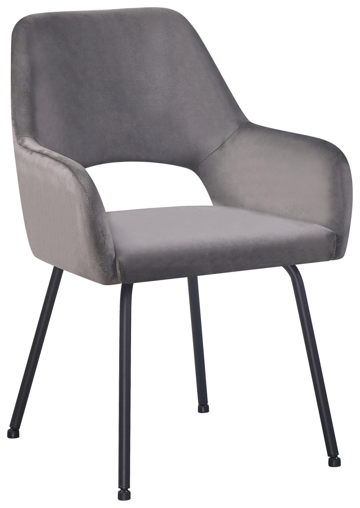 STOL MED ARMSTÖD järn manchester  - grå/svart, Klassisk, metall/textil (58/86/59cm) - Hom`in