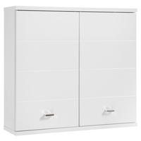 FALISZEKRÉNY  - ezüstszínű/fehér, Basics, műanyag/faalapú anyag (76/71/23cm) - Xora