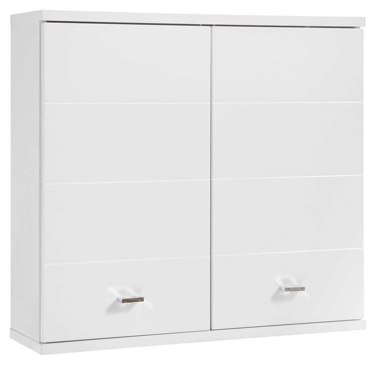 FALISZEKRÉNY  - ezüstszínű/fehér, Basics, műanyag/faalapú anyag (76/71/23cm) - Xora