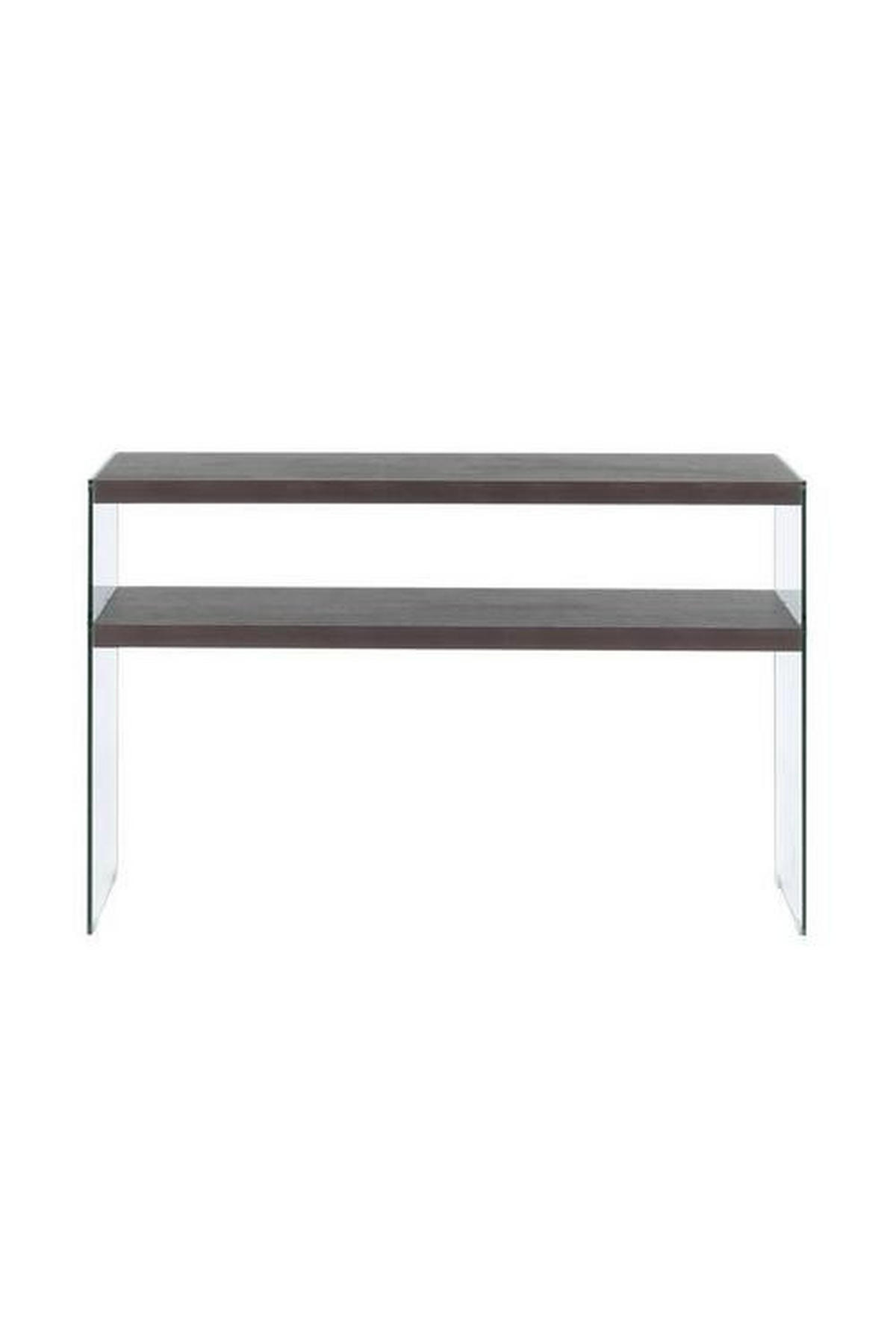 BEISTELLTISCH in Glas, Holzwerkstoff 32/110/75 cm  - Klar/Dunkelbraun, Basics, Glas/Holzwerkstoff (32/110/75cm) - Kayoom