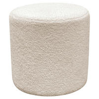 HOCKER Teddystoff Weiß  - Weiß, Trend, Kunststoff/Textil (35/35/36cm) - Novel