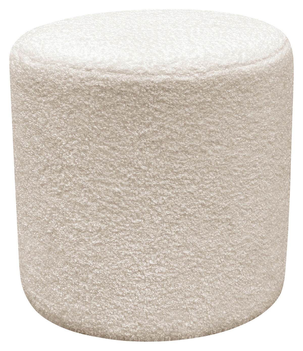 HOCKER Teddystoff Weiß  - Weiß, Trend, Kunststoff/Textil (35/35/36cm) - Novel