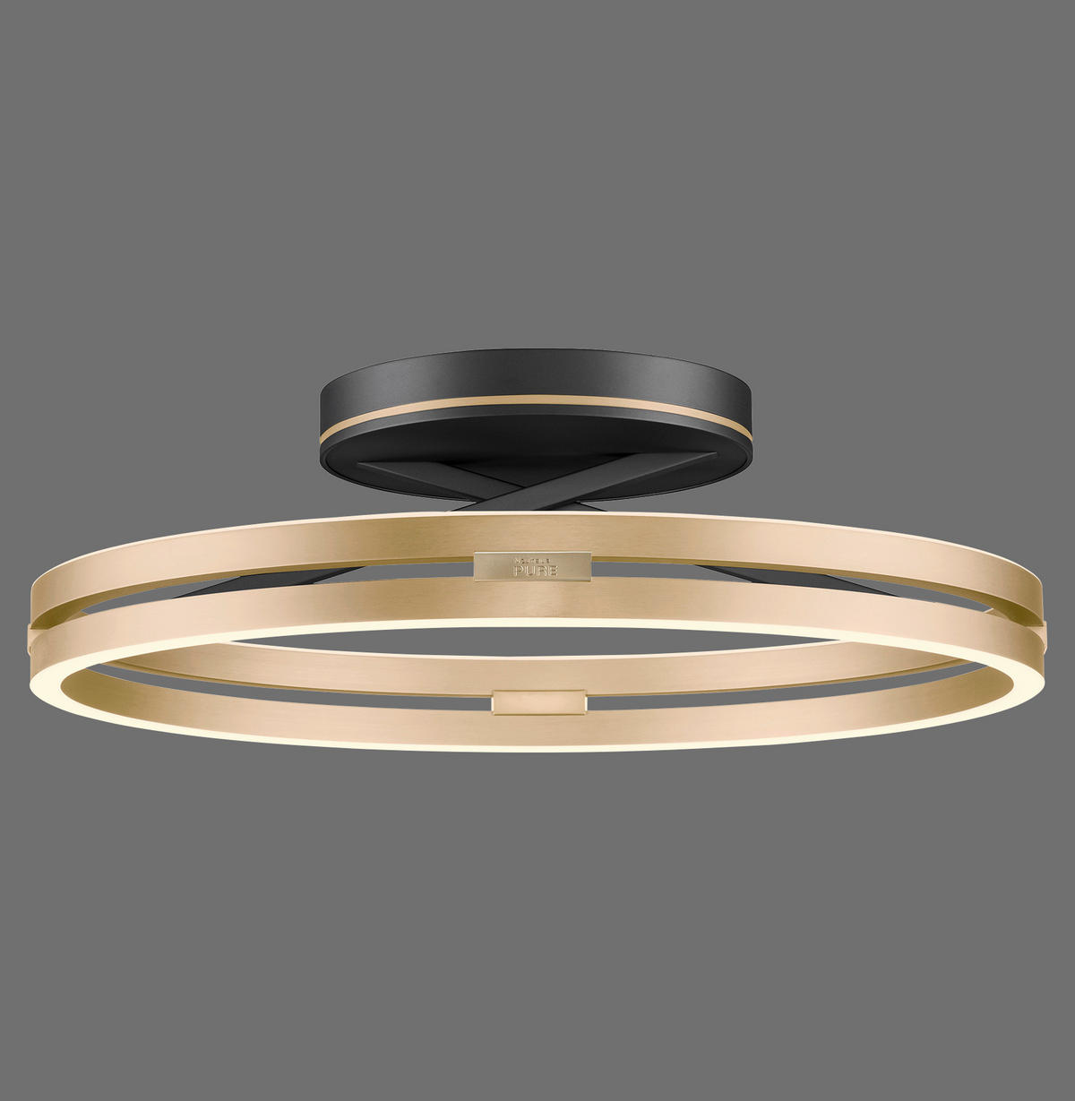 LED-DECKENLEUCHTE 60/60/17.8 cm  - Messingfarben/Schwarz, Design, Kunststoff/Metall (60/60/17.8cm) - Neuhaus PURE
