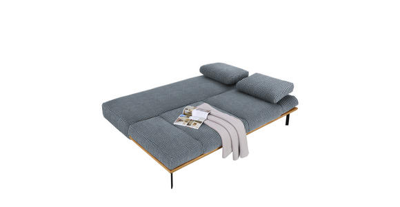 SCHLAFSOFA in Chenille Blau, Schwarz, Weiß - Blau/Schwarz, MODERN, Holz/Textil (212/89/102cm) - Dieter Knoll