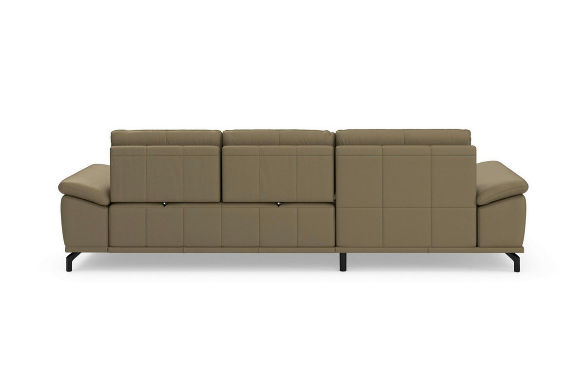 ROHOVÁ SEDAČKA, koža, olivovozelená - olivovozelená/čierna, Basics, kov/koža (176/301cm) - Sit & More