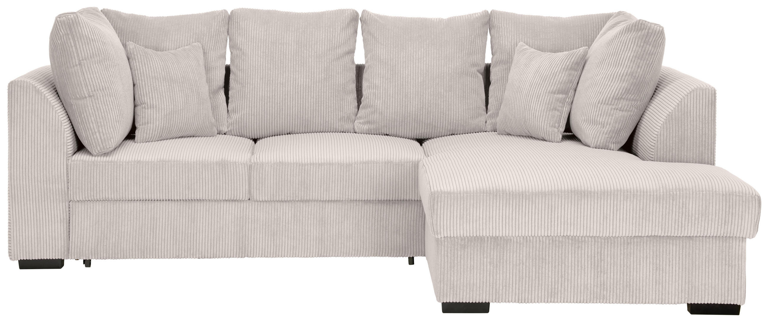 ECKSOFA in Cord Beige  - Beige/Schwarz, Design, Kunststoff/Textil (259/174cm) - Cantus