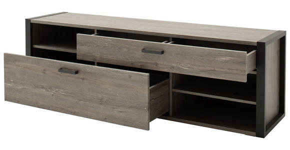 TV-ELEMENT 180/56/43 cm - Eichefarben/Anthrazit, MODERN, Holzwerkstoff/Metall (180/56/43cm) - Hom`in