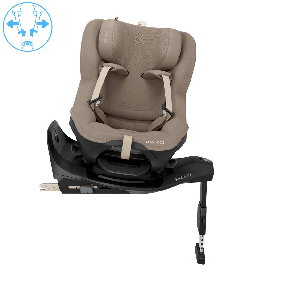 REBOARDER-KINDERSITZ Mica Slide Pro  - Braun, Basics, Kunststoff/Textil (43,5/46,8 - 70/66 - 76,2cm) - Maxi-Cosi
