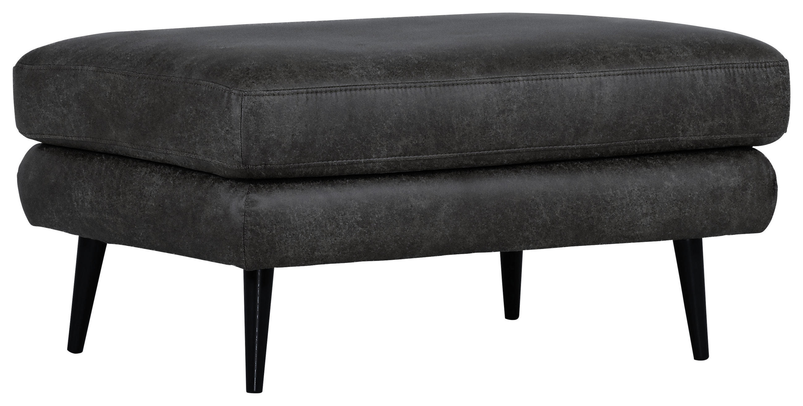 HOCKER Mikrofaser Anthrazit - Anthrazit/Schwarz, Design, Holz/Textil (95/49/70cm) - Carryhome