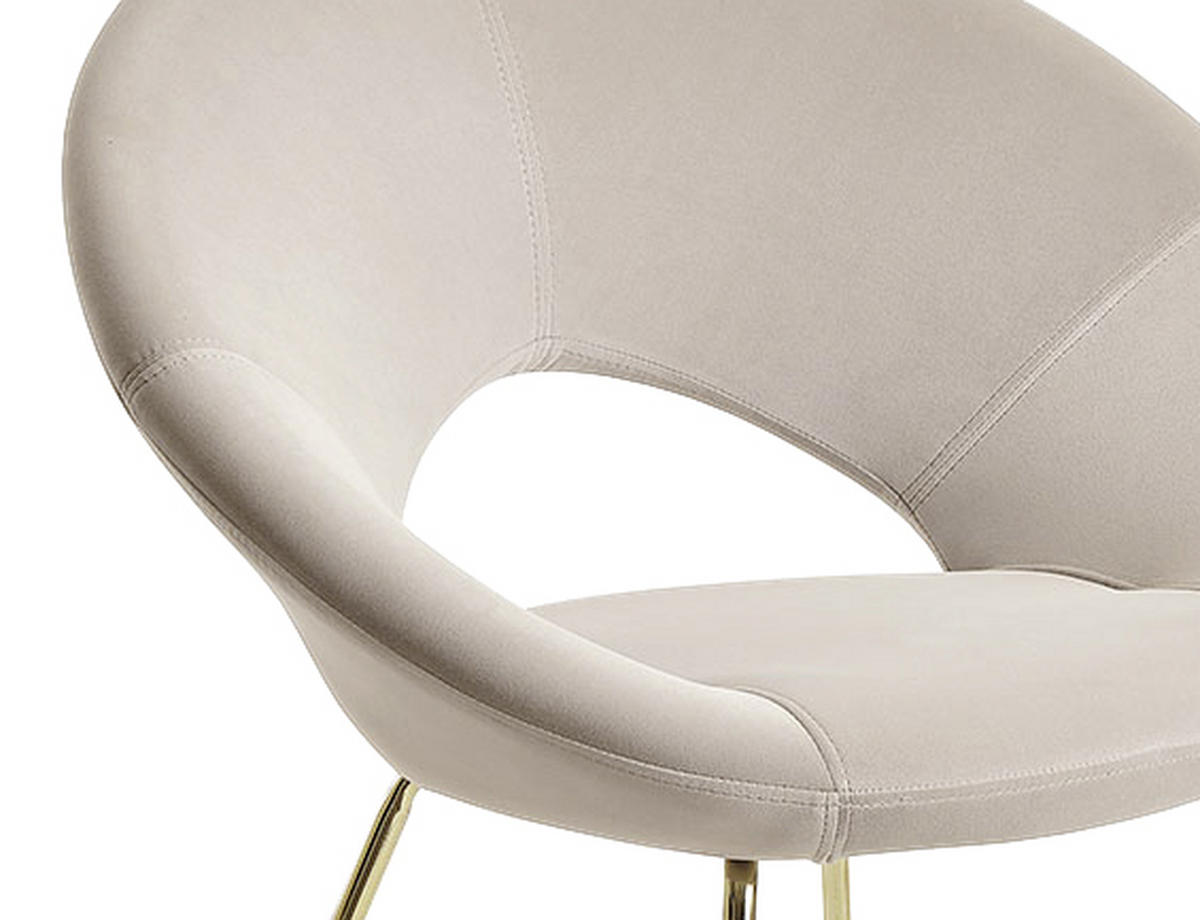 ARMLEHNSTUHL  in Samt  - Beige/Goldfarben, Modern, Textil/Metall (57/83/60cm) - MID.YOU