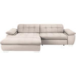 ECKSOFA in Mikrofaser Ecru  180/265 cm  - Chromfarben/Ecru, Design, Textil/Metall (180/265cm) - Carryhome