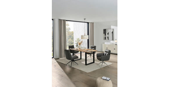 ESSTISCH in Holz 160/85/76 cm  - Schwarz/Akaziefarben, LIFESTYLE, Holz/Metall (160/85/76cm) - Linea Natura