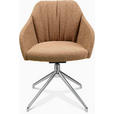 ARMLEHNSTUHL  in Aluminium Flachgewebe  - Alufarben/Orange, Design, Textil/Metall (58/81,5-84,5/60cm) - Johann Jakob