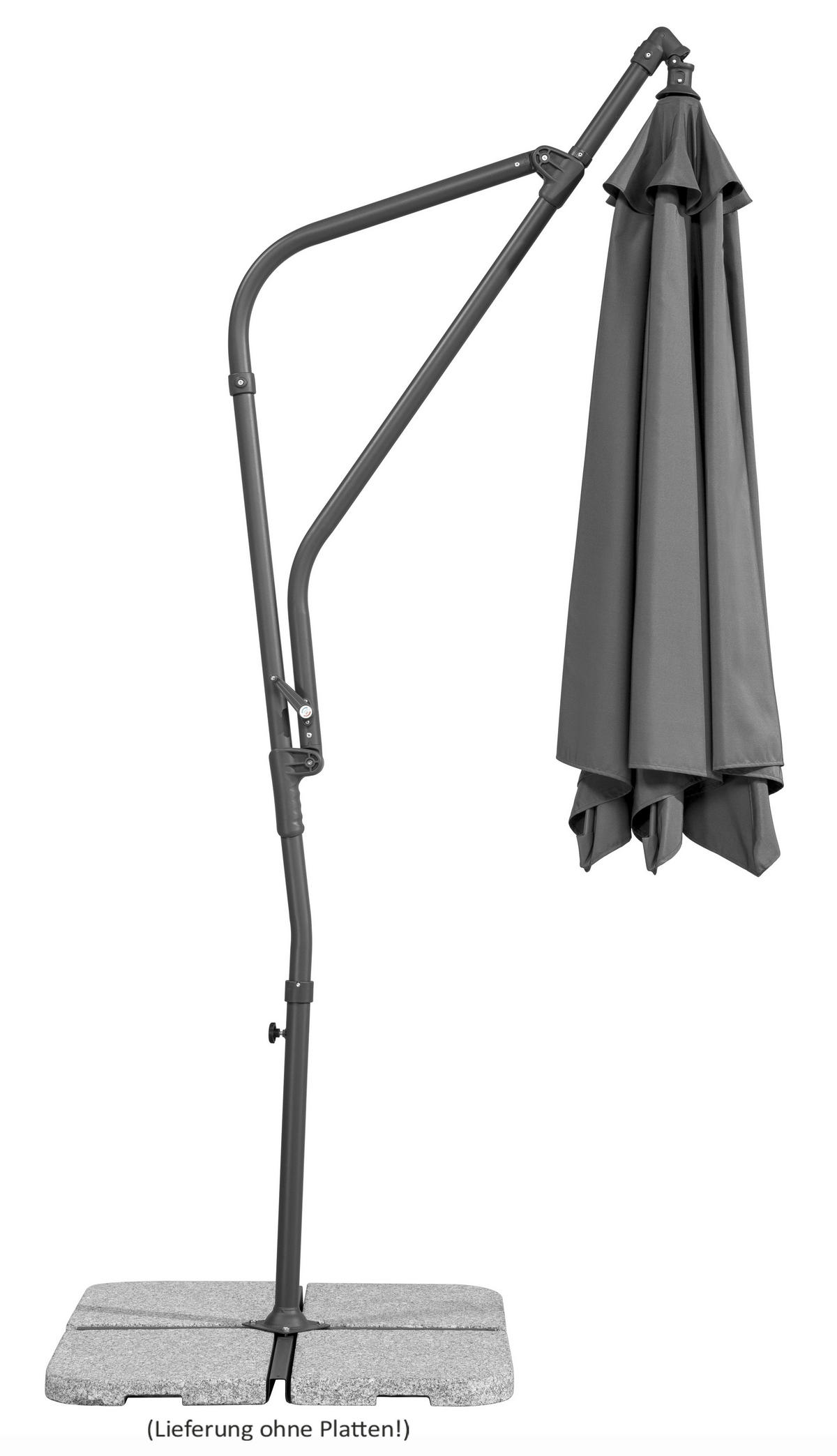 BOČNÍ SLUNEČNÍK 278/263/300 cm - antracitová, Basics, kov/textil (278/263/300cm)