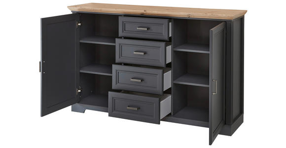 SIDEBOARD in 165/102/41 cm - Schwarz/Graphitfarben, Design, Holzwerkstoff/Metall (165/102/41cm) - Landscape