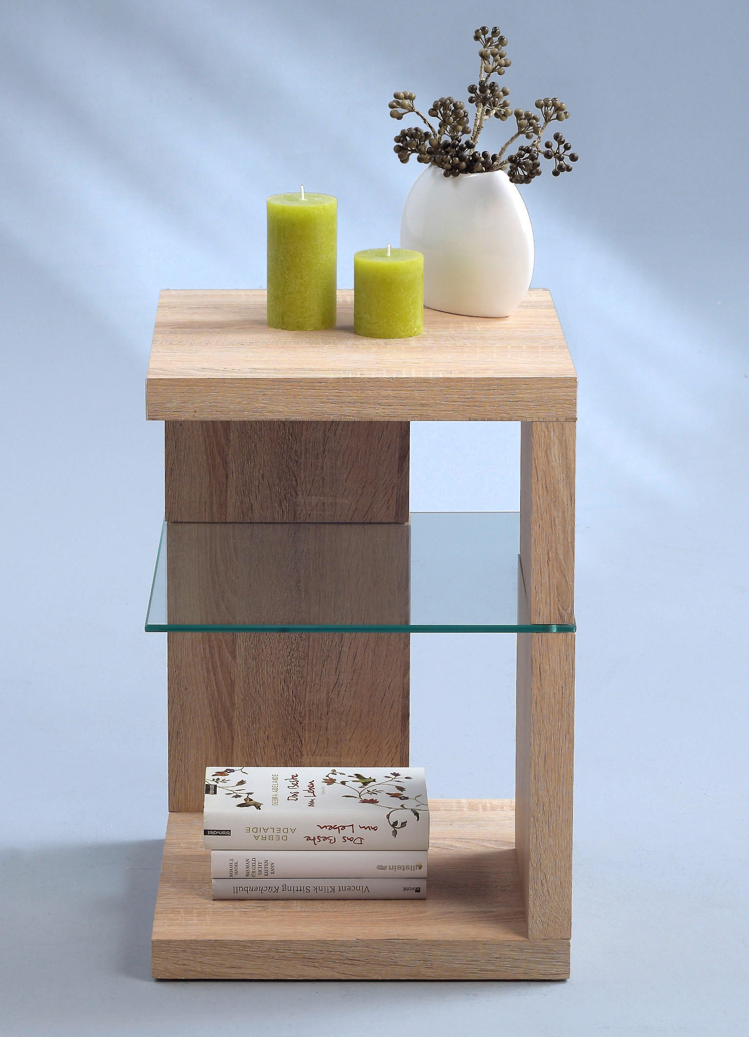 BEISTELLTISCH 40/40/60 cm Sonoma Eiche quadratisch - Sonoma Eiche, Basics, Glas/Holzwerkstoff (40/40/60cm) - Xora