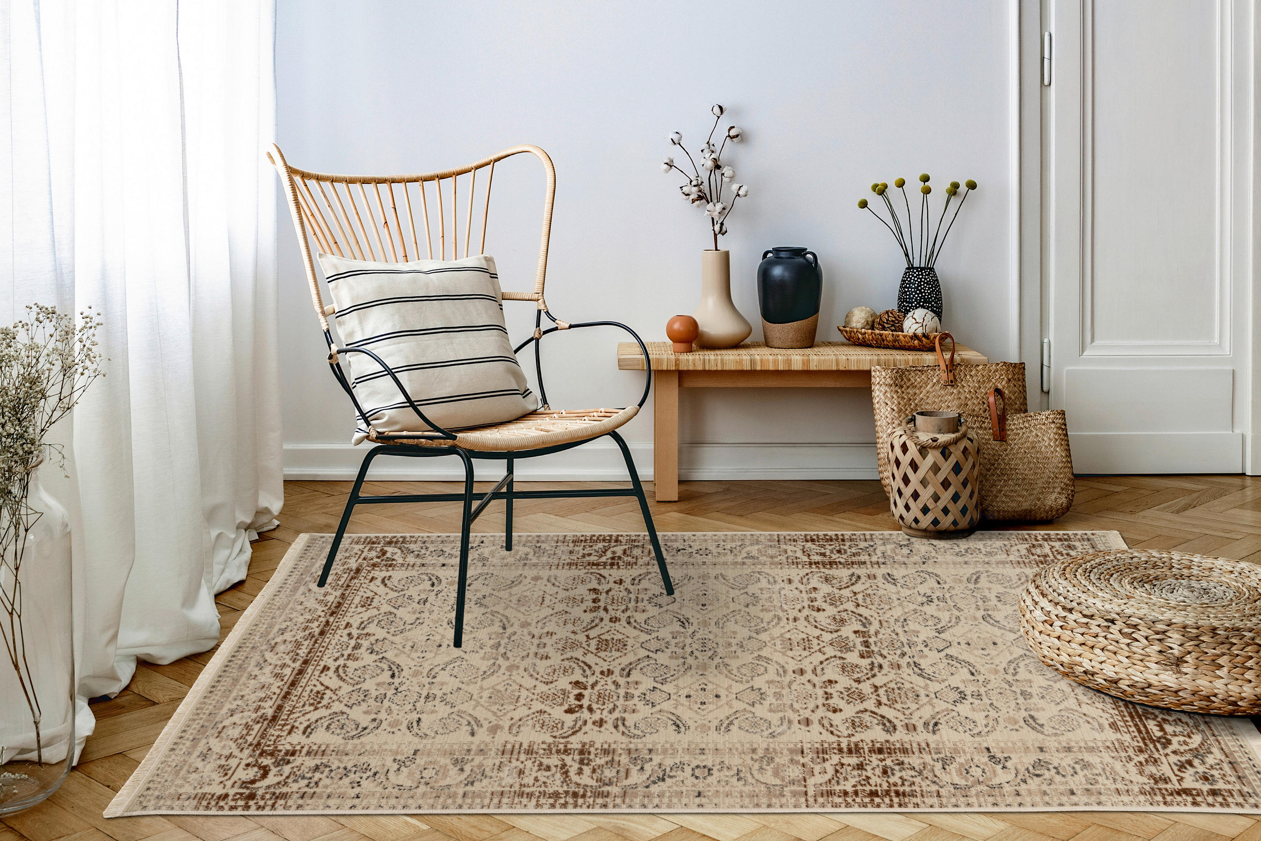 ORIENTTEPPICH 80/150 cm CHARU Beige  - Beige, KONVENTIONELL, Textil (80/150cm)