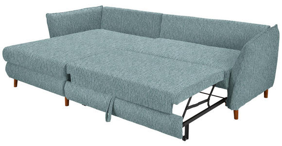 ECKSOFA in Webstoff Türkis 284/162 cm - Türkis/Eichefarben, KONVENTIONELL, Holz/Textil (284/162cm) - Carryhome