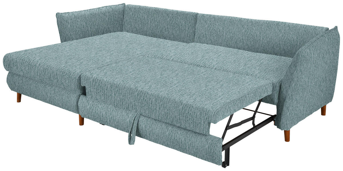 ECKSOFA in Webstoff Türkis  - Türkis/Eichefarben, Konventionell, Holz/Textil (284/162cm) - Carryhome