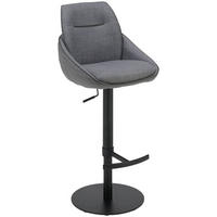 BARHOCKER in Metall, Textil Grau, Schwarz  - Schwarz/Grau, Design, Textil/Metall (49/85.5-110/59cm) - Novel