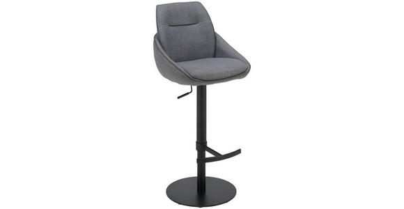 BARHOCKER in Metall, Textil Grau, Schwarz - Schwarz/Grau, Design, Textil/Metall (49/85.5-110/59cm) - Novel