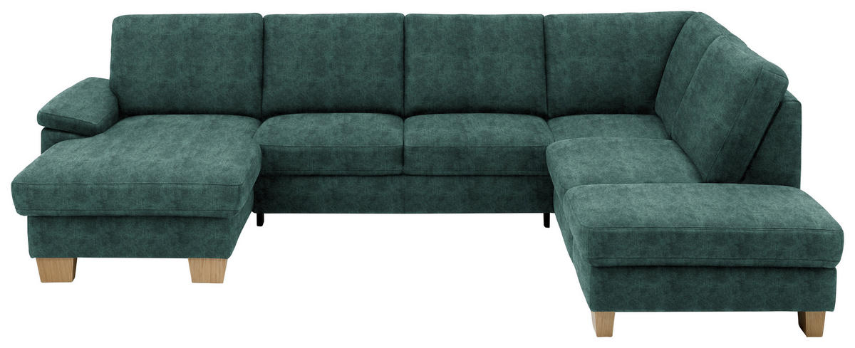 WOHNLANDSCHAFT in Velours Opal  - Eichefarben/Opal, Konventionell, Holz/Textil (167/316/235cm) - Beldomo System
