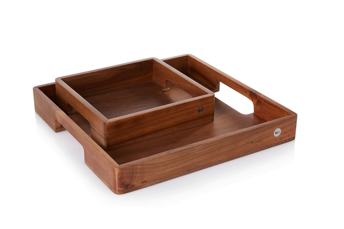 TABLETT Holz Akazie, Walnuss  - Basics, Holz (25/25/6cm) - AdHoc