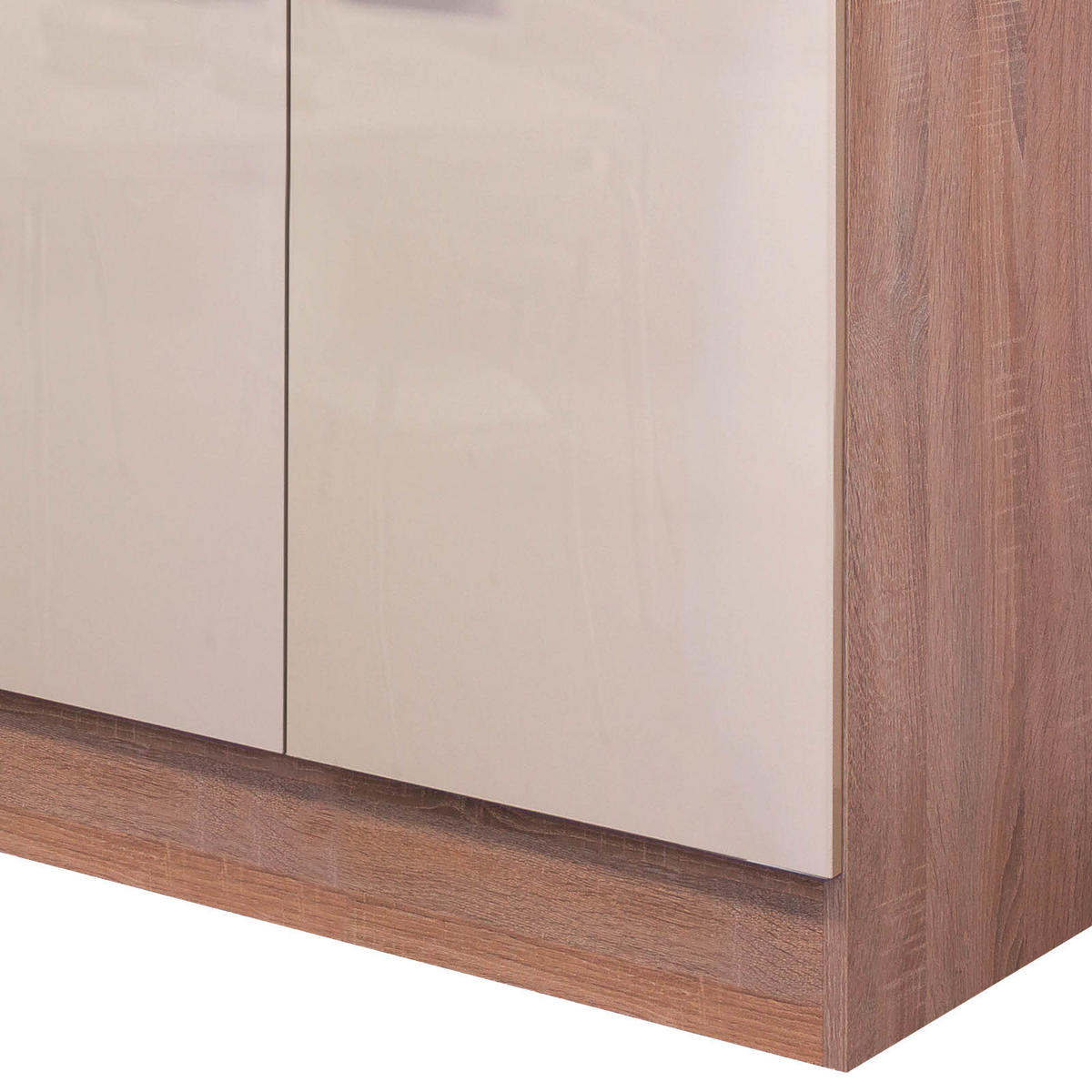 SPÜLENUNTERSCHRANK 100/86/60 cm  in Kaschmir  - Kaschmir/Edelstahlfarben, MODERN, Holzwerkstoff/Metall (100/86/60cm) - FlexWell