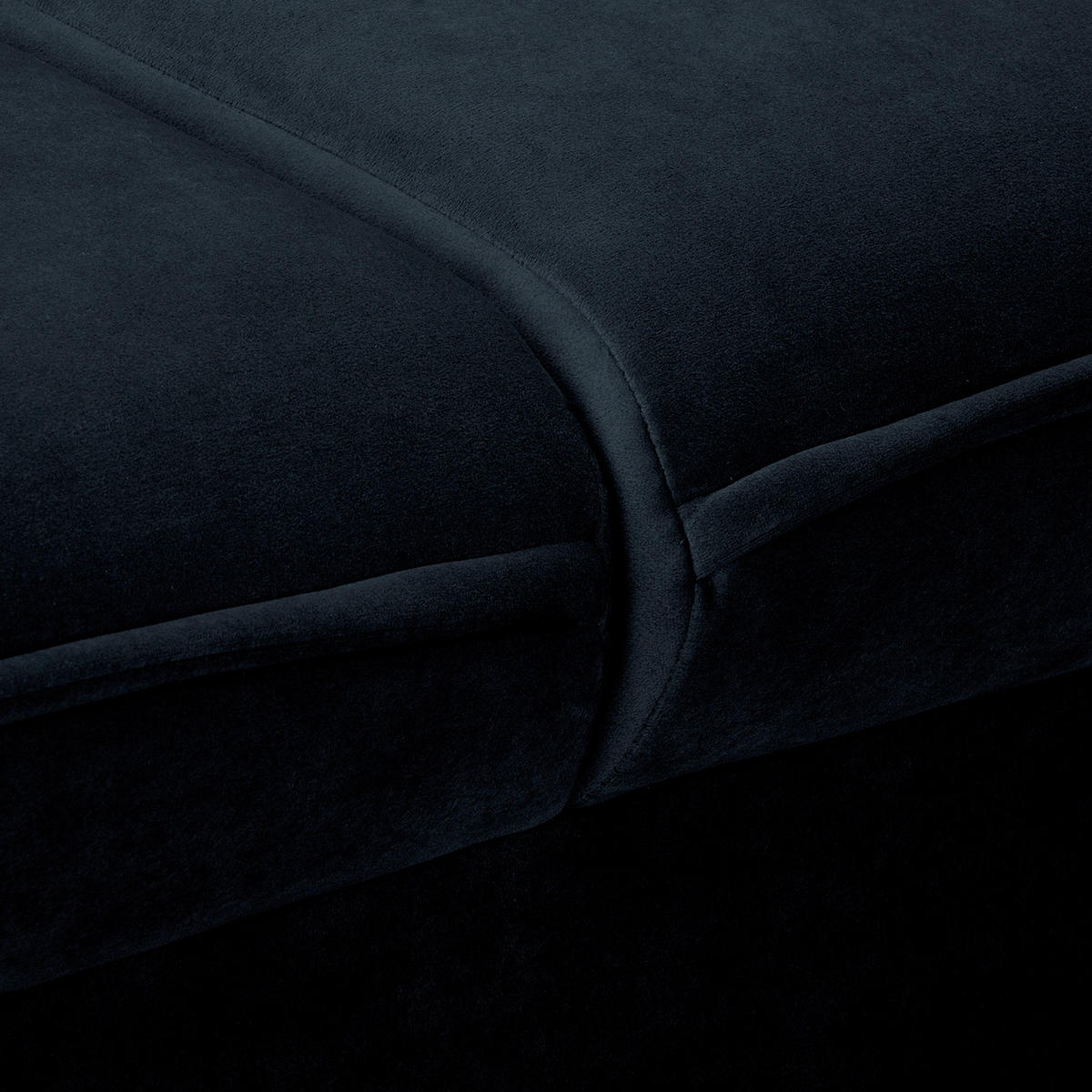 2-SITZER-SOFA JULI Samt Dunkelblau  - Schwarz/Dunkelblau, Design, Holz/Textil (138/86/100cm) - P & B