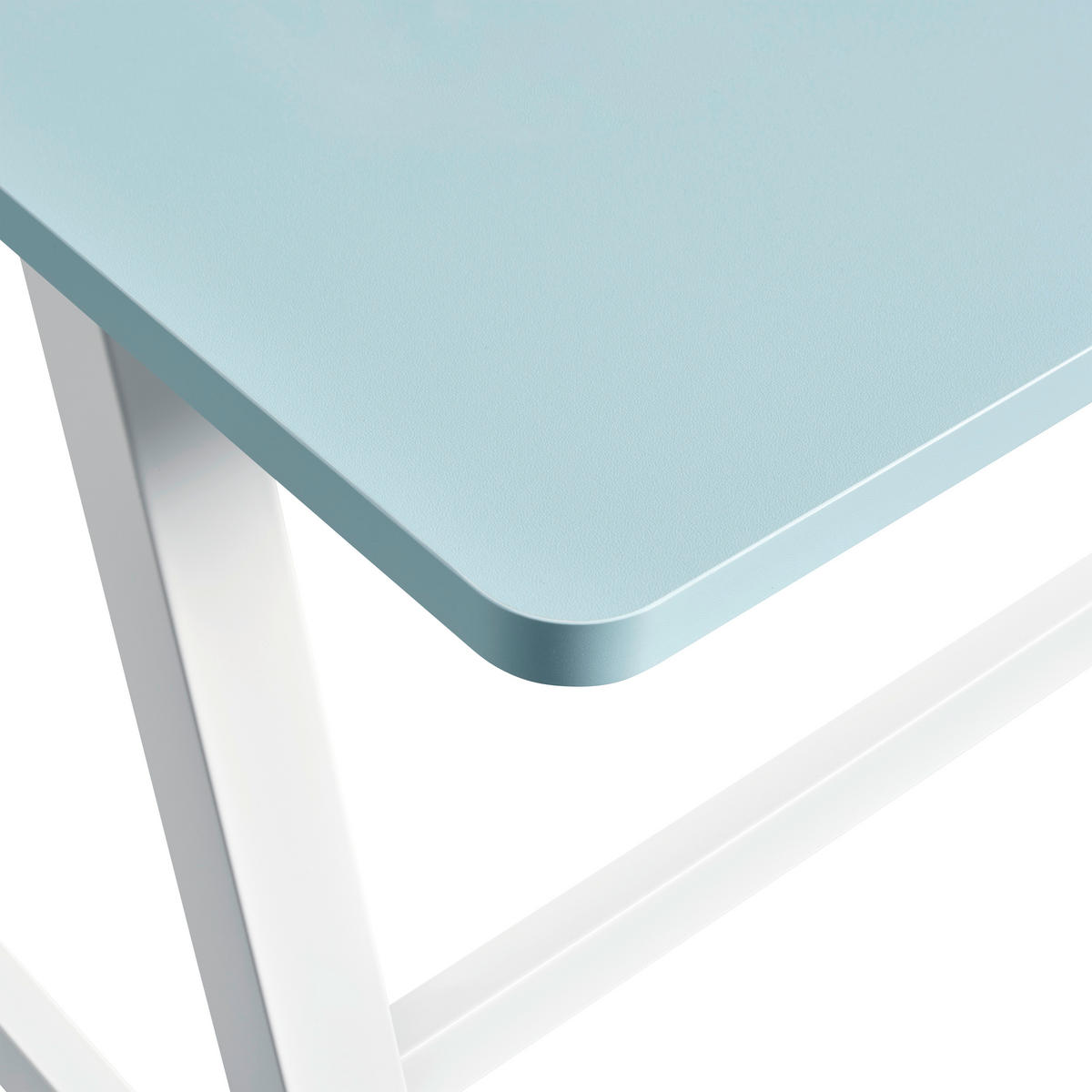 PISAĆI STOL  bijela, svijetlo plava  metal  - bijela/svijetlo plava, Moderno, drvni materijal/metal (80/54-85/60cm)