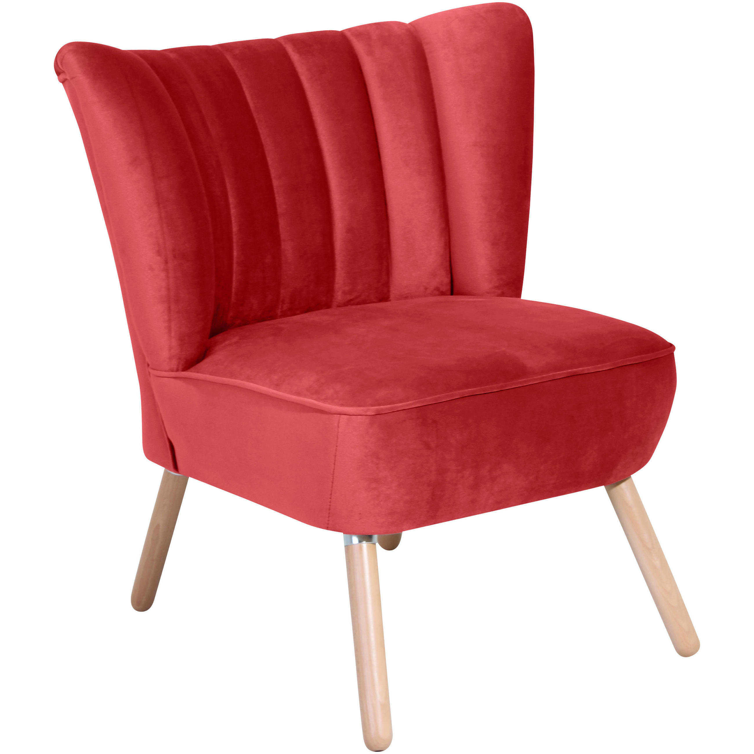 SESSEL Samt, Velours Rot    - Buchefarben/Rot, Design, Holz/Textil (70/80/66cm) - Max Winzer