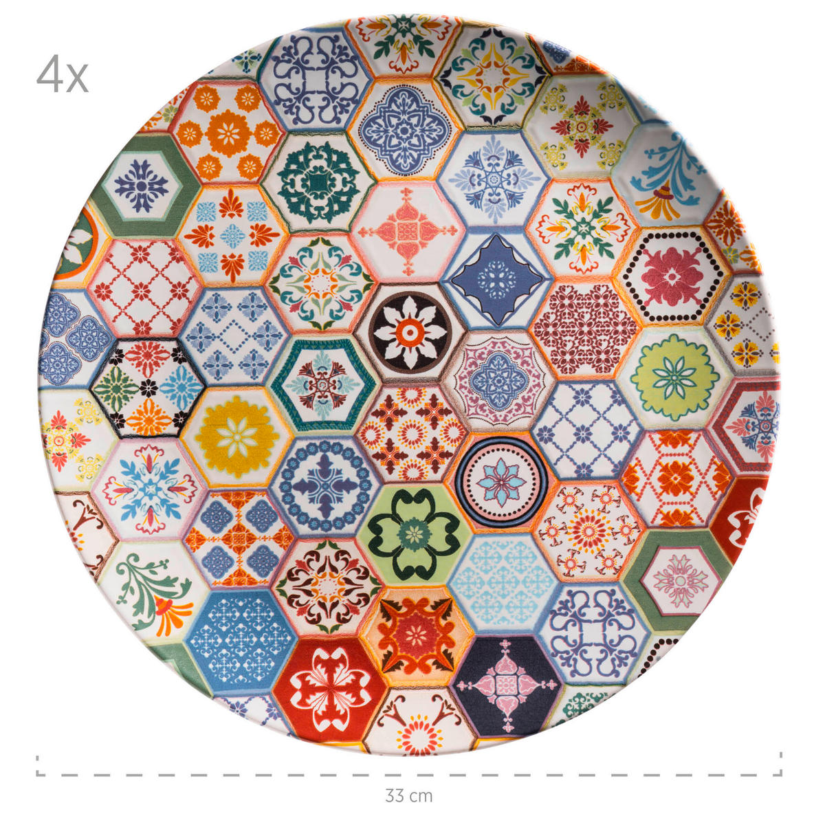 TELLERSET 4-teilig  - Multicolor, Basics, Keramik - Mäser