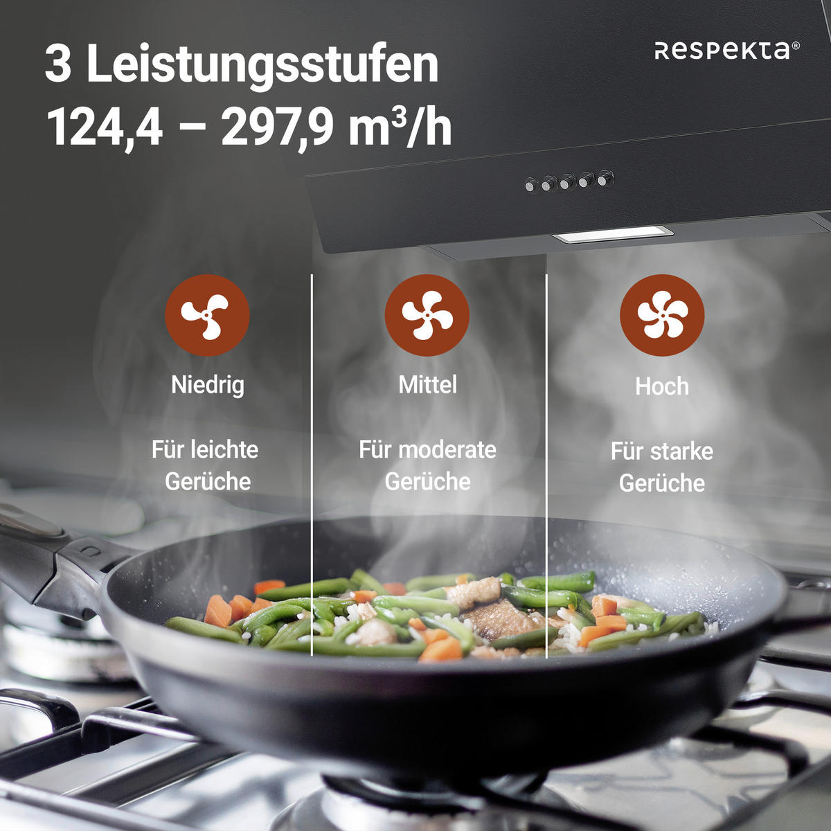 DUNSTABZUGSHAUBE CH35060MS-19  - Schwarz, Trend, Glas/Metall (60/59,5-87,5/26,3cm) - Respekta