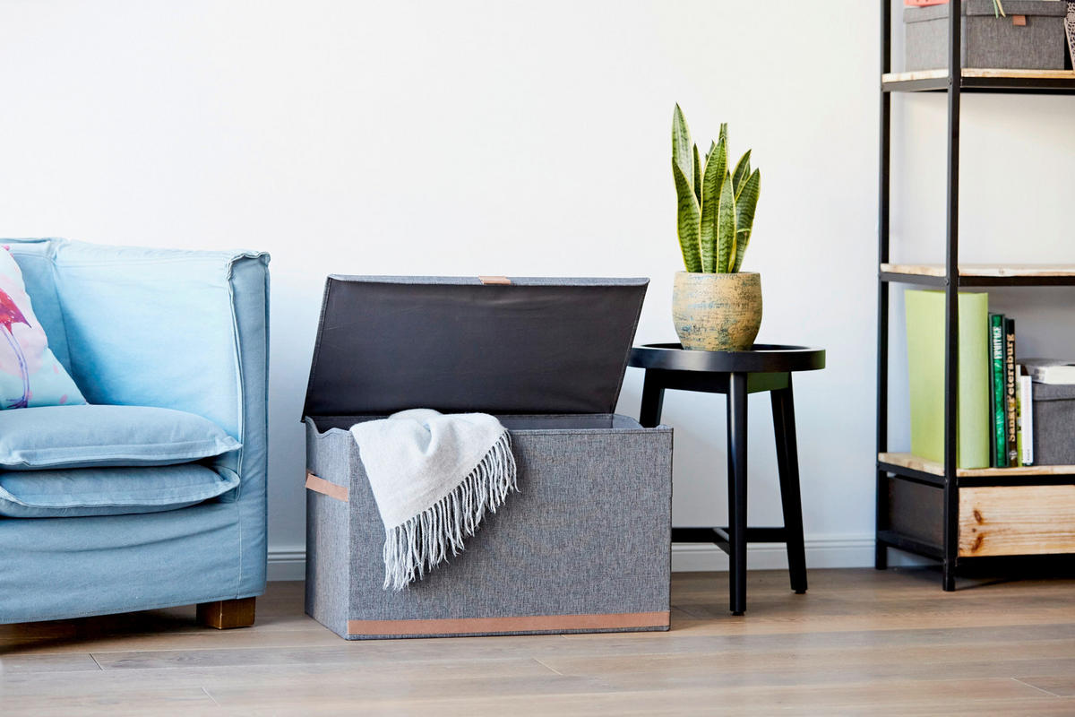 TRUHE - Grau, Basics, Holzwerkstoff/Textil (62/37,5/39cm) - Store It