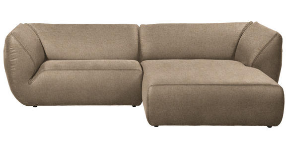 ECKSOFA in Lederlook Beige  - Beige/Schwarz, KONVENTIONELL, Kunststoff/Textil (278/175cm) - Carryhome