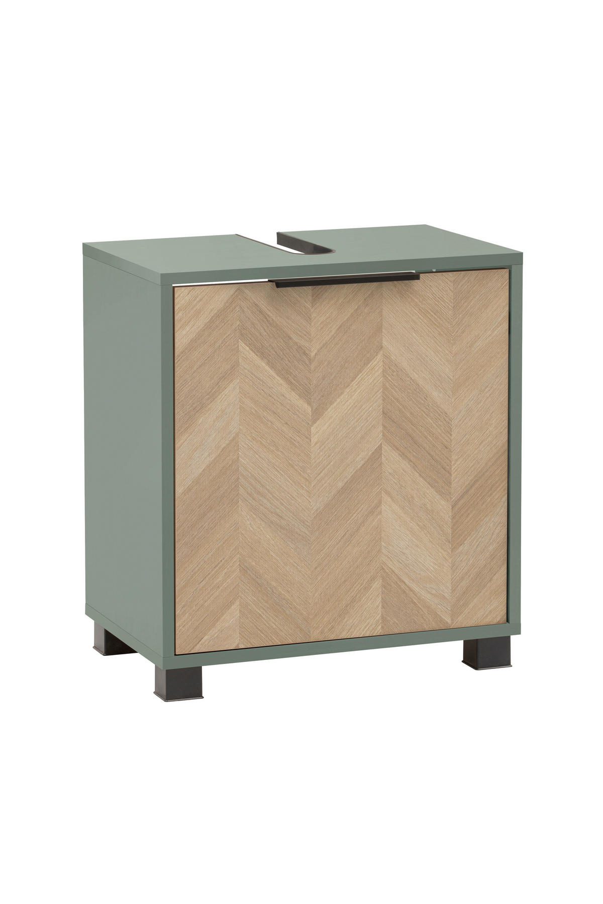 WASCHBECKENUNTERSCHRANK 50,3/56/33 cm  - Eichefarben/Schwarz, Natur, Holzwerkstoff/Kunststoff (50,3/56/33cm) - Stylife