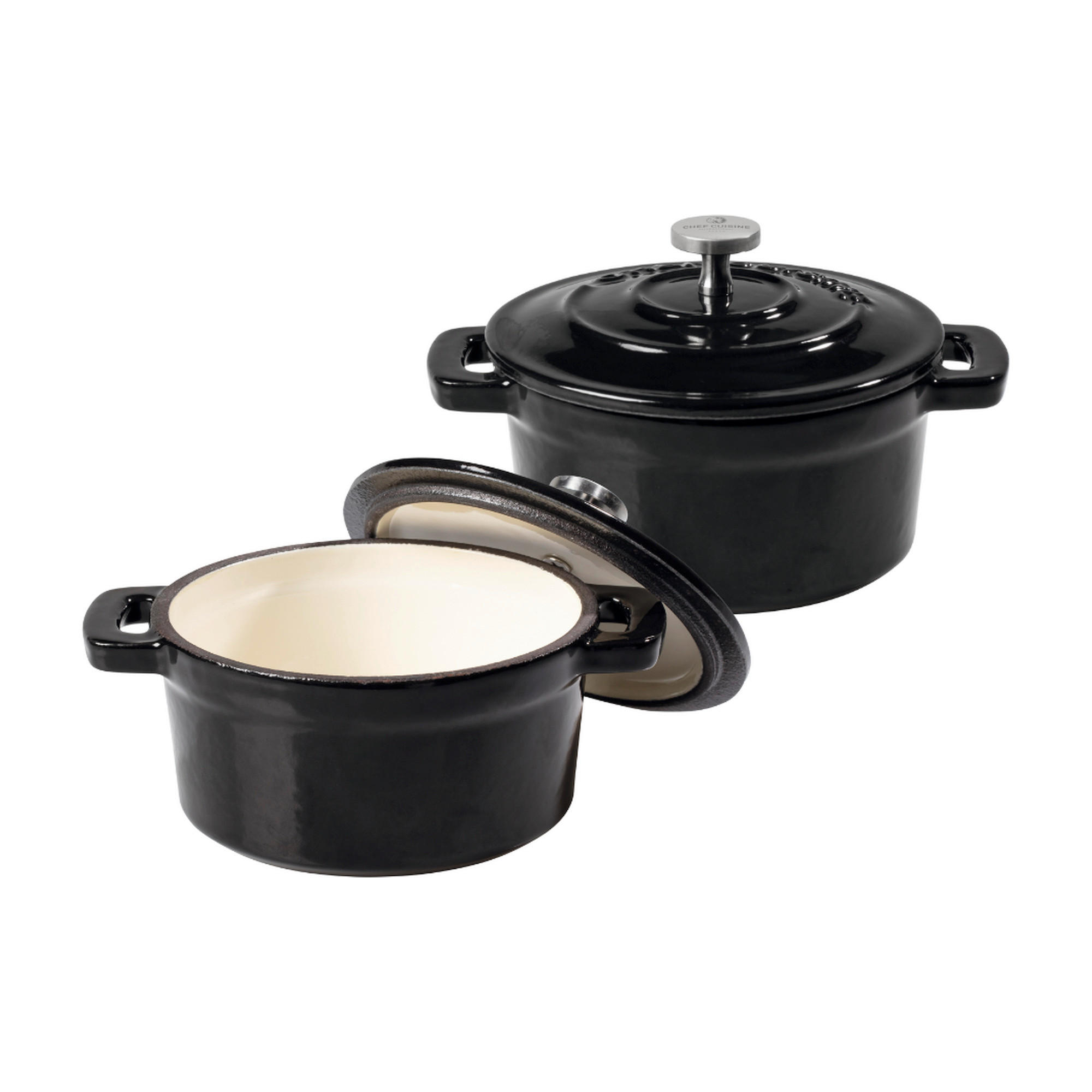 GUSSTOPF 0,25 L  - Schwarz Hochglanz, Basics, Metall (22/12/6.5cm) - CHEF CUISINE