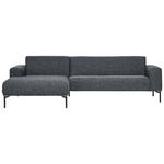 ECKSOFA in Flachgewebe Anthrazit  168/264 cm  - Anthrazit/Schwarz, Design, Textil/Metall (168/264cm) - Johann Jakob
